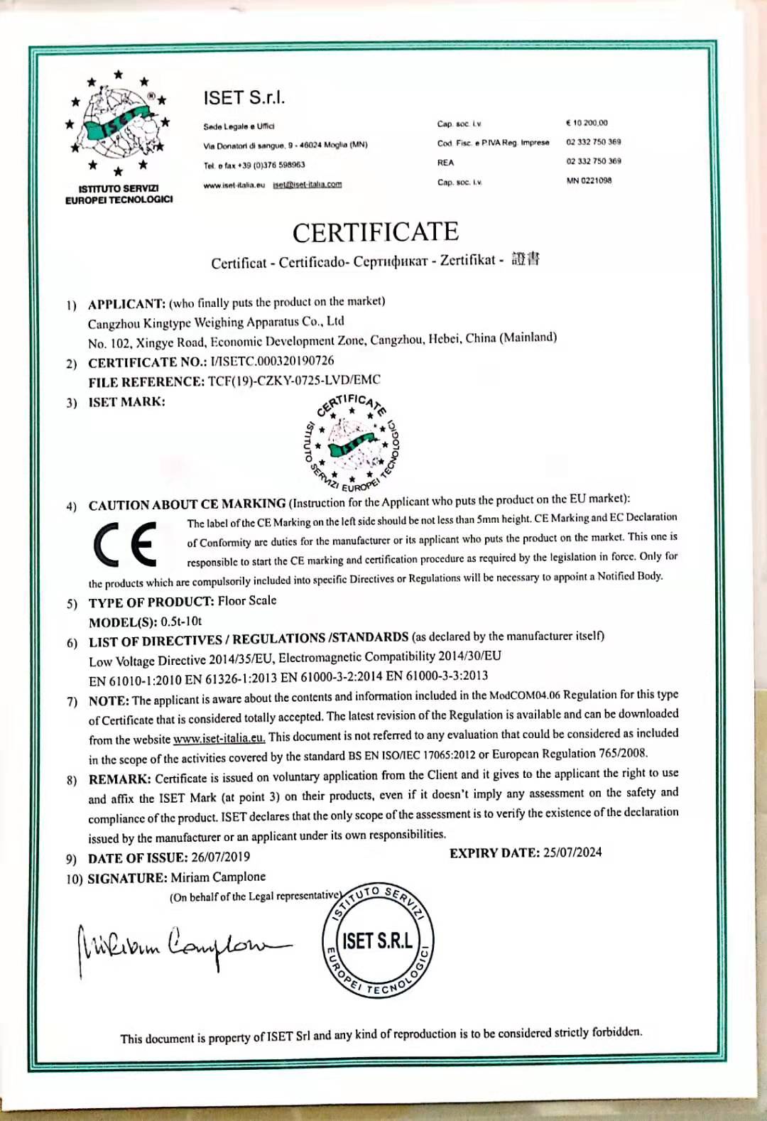 CE Certificate